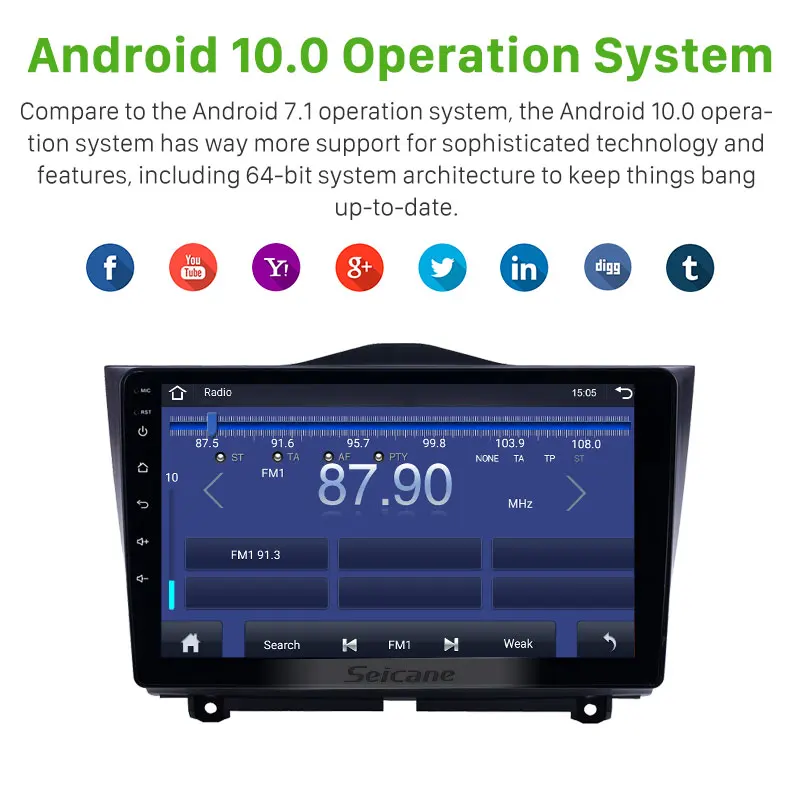 US $106.00 Seicane 2din Android 100 HD Touchscreen Car GPS radio Head Unit Player For 20182019 Lada Granta support Carplay DAB DVR OBD