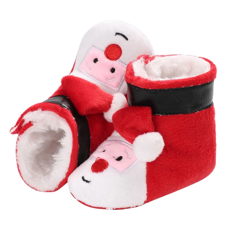 Winter Baby Boots Fashion Cute Cartoon Santa Claus Shoes Infant Toddler Boy Girl Super Warm Snowfield Newborn Christmas Booty