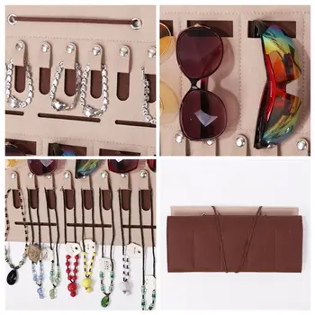 

Portable Sunglasses Storage Hanging Bag Earrings Necklace Jewelry Wall Door Hang Ring Organizer