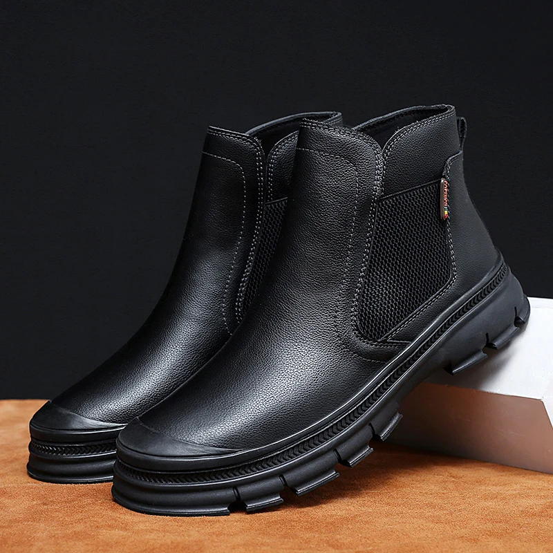 England design men's luxury fashion big size chelsea boots natural leather tooling shoes autumn winter ankle boot platform botas