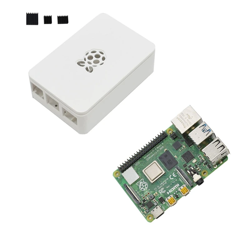 Для Raspberry Pi 4 Модель B 4G ram ABS чехол с черными радиаторами Поддержка 2,4/5,0 ГГц wifi Bluetooth 5,0 для RPI 4 DIY Kit