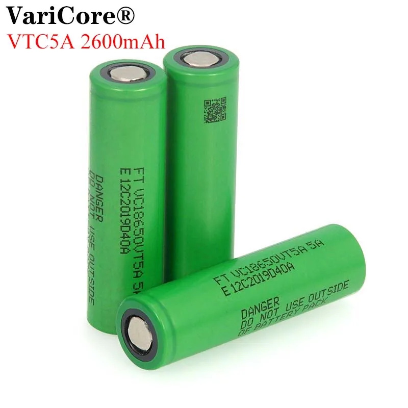 Литиевая батарея VariCore VTC5A 2600 мАч 18650 30A разряда VC18650VTC5A для электронных сигарет |