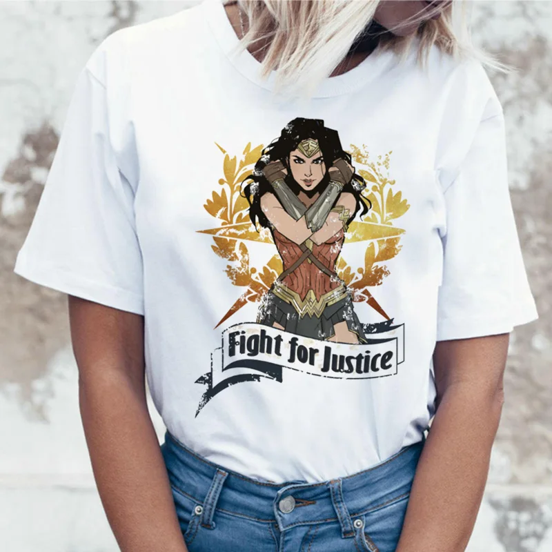 Camiseta de Wonder Ulzzang para mujer, ropa Harajuku de estilo Hip Hop, informal de verano con cuello redondo