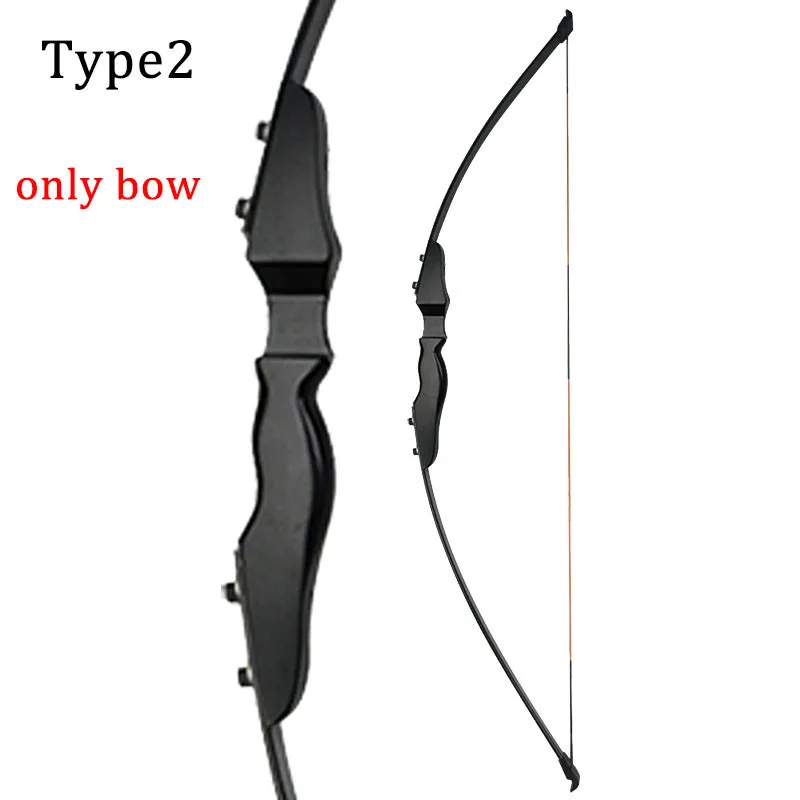 55 дюймов стрельба прямой лук стекловолокна стрела набор 40lbs Рекурсивный лук Spine500 стрелы стрельба из лука тренировочная практика Охота запись Луки - Цвет: Type2(Only Bow)