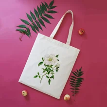 Повседневная Холщовая Сумка-тоут с цветочным принтом, сумка для покупок, сумка для ежедневного использования, Экологичная сумка, многоразовая утилизация, сумка для женщин