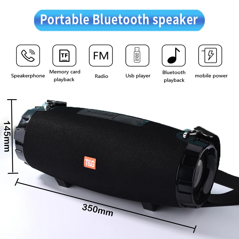 Портативная Bluetooth Колонка 40 Вт беспроводная уличная TG526 водонепроницаемая