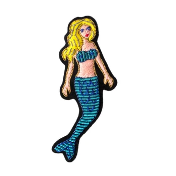 

Hand Embroidery Mermaid Cartoon Brooch Cute Japanese High-end Female Sweater Accessories Pin Fixed Clothes Badge