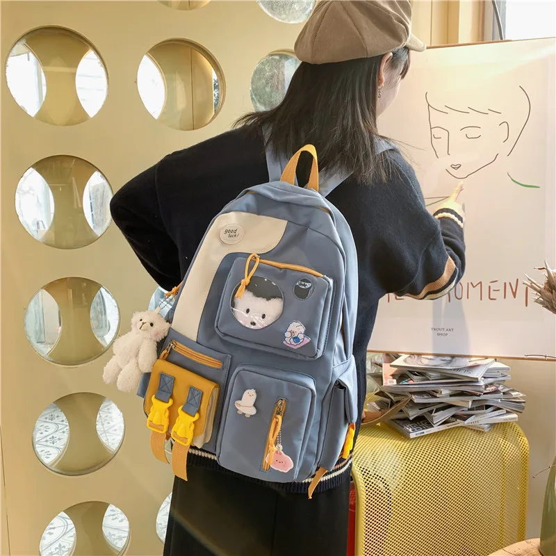 

Weysfor New Travel Mochila Kawaii Waterproof Women Backpack Girls School Bag Fashion Female College Bookbag Black Nylon Rucksack