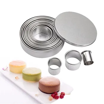 

12pcs Cookies Cutter With Handle Stainless Steel Round Circle Cutter Baking Mold Decorating Tools Frame Cutter Baking Acces