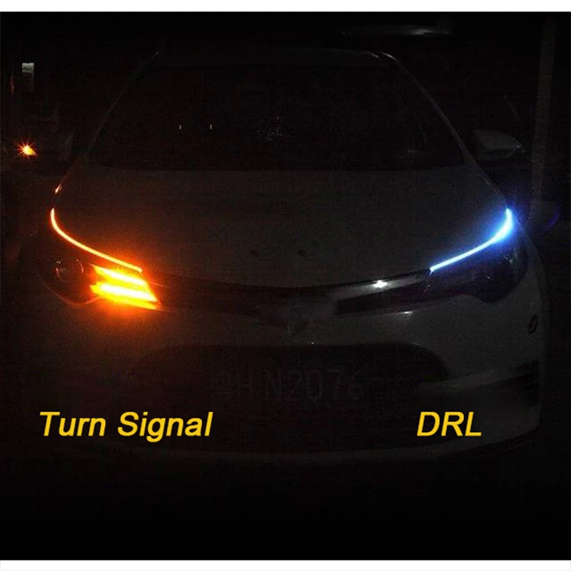 1 шт. DRL Ultrafine 30 см 45 см 60 см гибкий светодиодный фонарь с поворотным сигналом, тормозные лампы, автомобильные фары, дневные ходовые огни