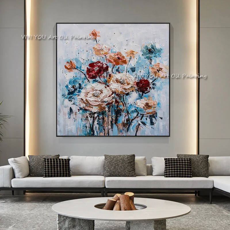 

Hand painted Abstract Canvas Paintings Abstract Flower Tree Oil Painting Wall Picture for Living Room Art Home Decoration