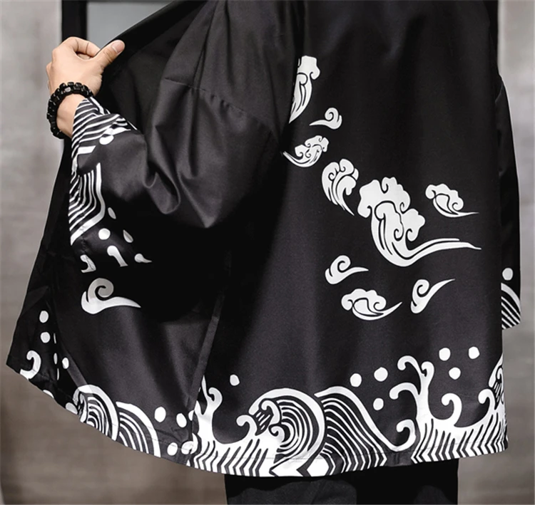 JDDTON, мужские куртки типа кимоно с изображением дракона, благоприятные облака, японский кардиган, ретро-пальто, традиционная одежда, Streatwear JE084