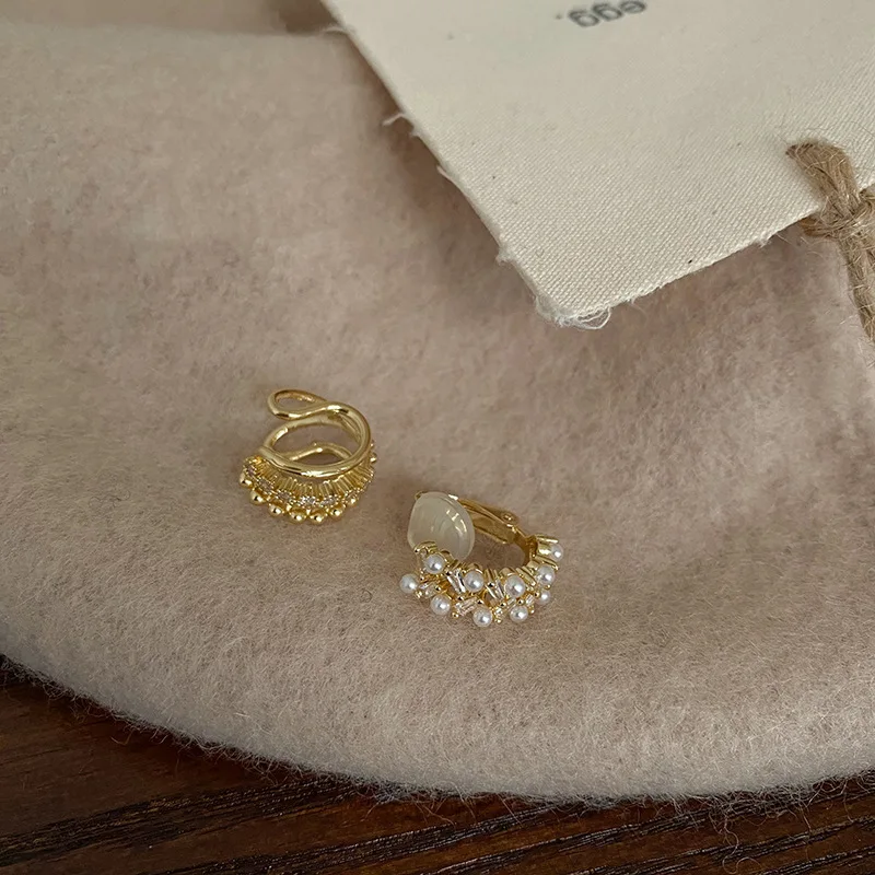 Double layer Pearl Clip Earrings For Women Jewelry Gifts