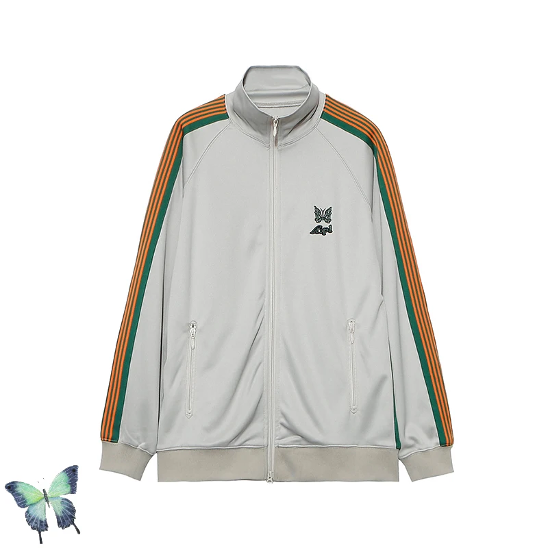 

AWGE Needles Embroidery Webbing Side Pants Trouser Men Women High Quality Zipper Pocket AWGE Limited Sports Jacket Fast Shipping