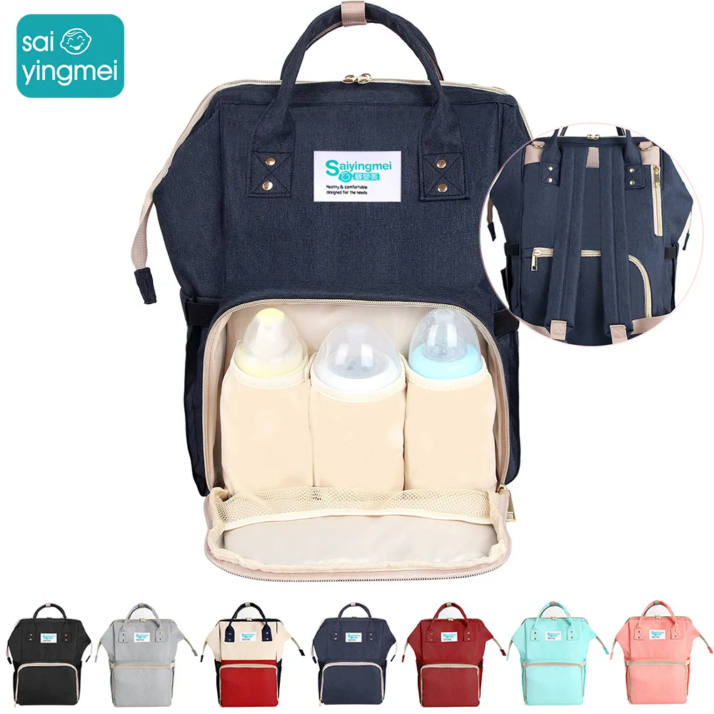 Сумка для подгузников через плечо в Корейском стиле многофункциональная Большая вместительная водонепроницаемая сумка для мам для ухода за ребенком