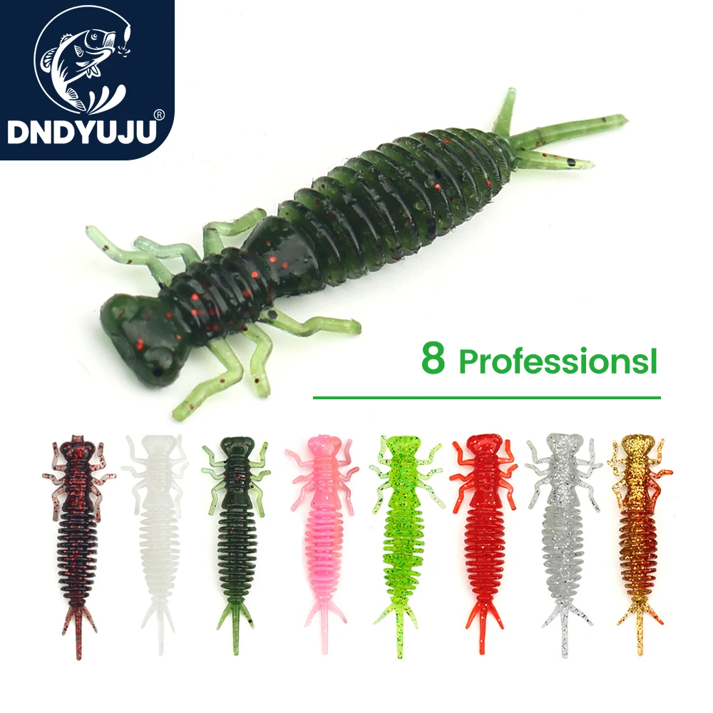 Dndyuju Larve 10 teile/los 55mm 1,4g Libelle Soft Fishing Wurm lockt Jigging Köder Angel köder künstliche Tackles Köder