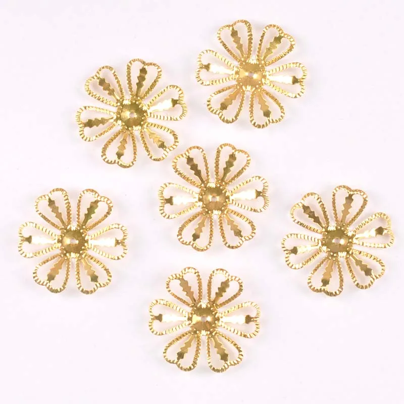 Серебристо-золотой тон, цветочные соединители, филигранные обертывания, сделай сам, ювелирный браслет, фурнитура для рукоделия, украшение из металла, рукоделие, 26 мм, ykl0762-5