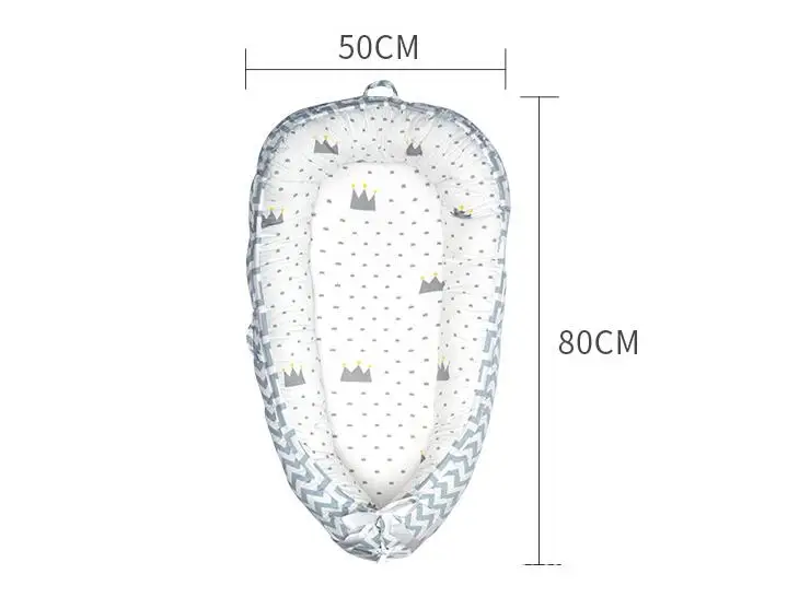 Детская кроватка, переносная кровать, колыбель, люлька, детская кроватка из хлопка, съемная моющаяся кроватка для новорожденных, детская колыбель, 80x50 см