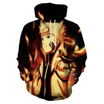 

New 3D printing anime Naruto fashion hood loose sports hooded sweater cosplay costume anime unisex Anime