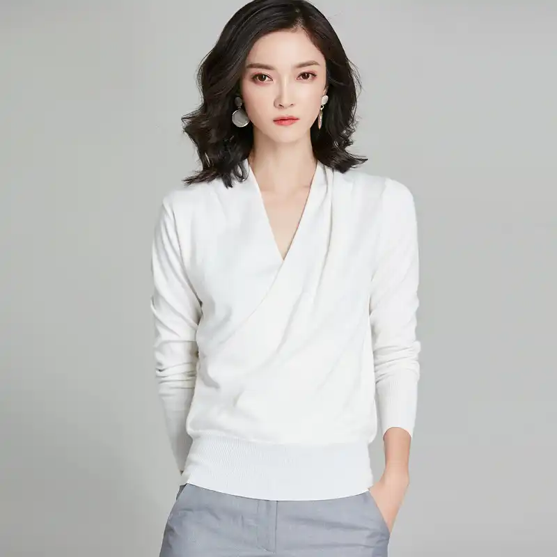 wrap around sweater top