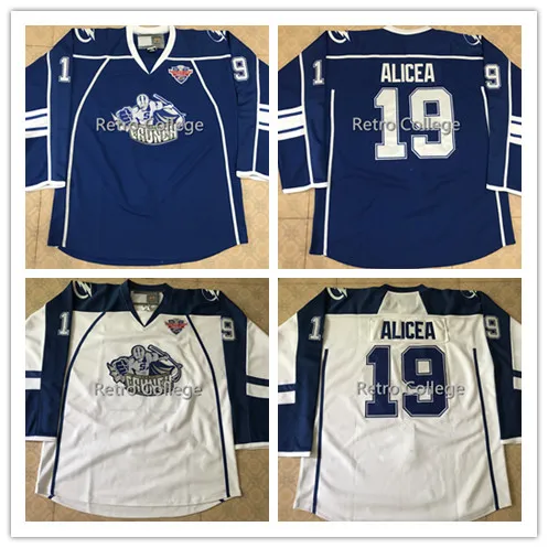 

#19 alicea Syracuse Crunch throwback MEN'S Hockey Jersey Embroidery Stitched Customize any number and name