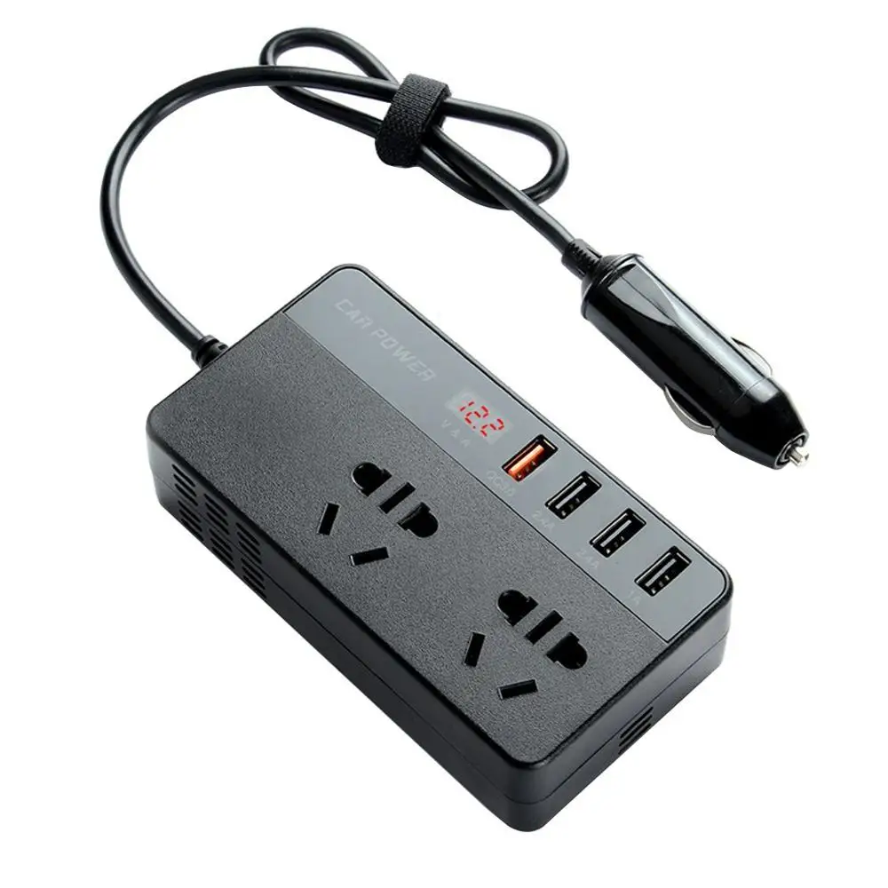 

Car Charger 150W 12V To 220V Car Inverter Multi-Function Car Power Converter Socket Usbq C3.0 Fast Charge