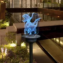 10# светодиодный солнечный динозавр фонарь для столба фонарь на солнечной энергии тропинка огни декоративные наружные газон двор лампа для сада патио