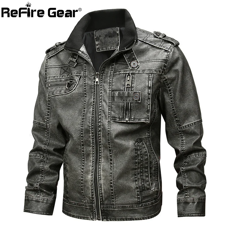 ReFire Gear куртка бомбер из искусственной кожи тактические куртки для мужчин зимние
