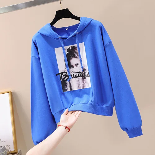 317 blue Новые осенние женские толстовки и свитшоты, милые свободные пуловеры с круглым воротником и длинным рукавом в полоску, Вязаные Рубашки на подкладке, женские топы - Цвет: 317 blue