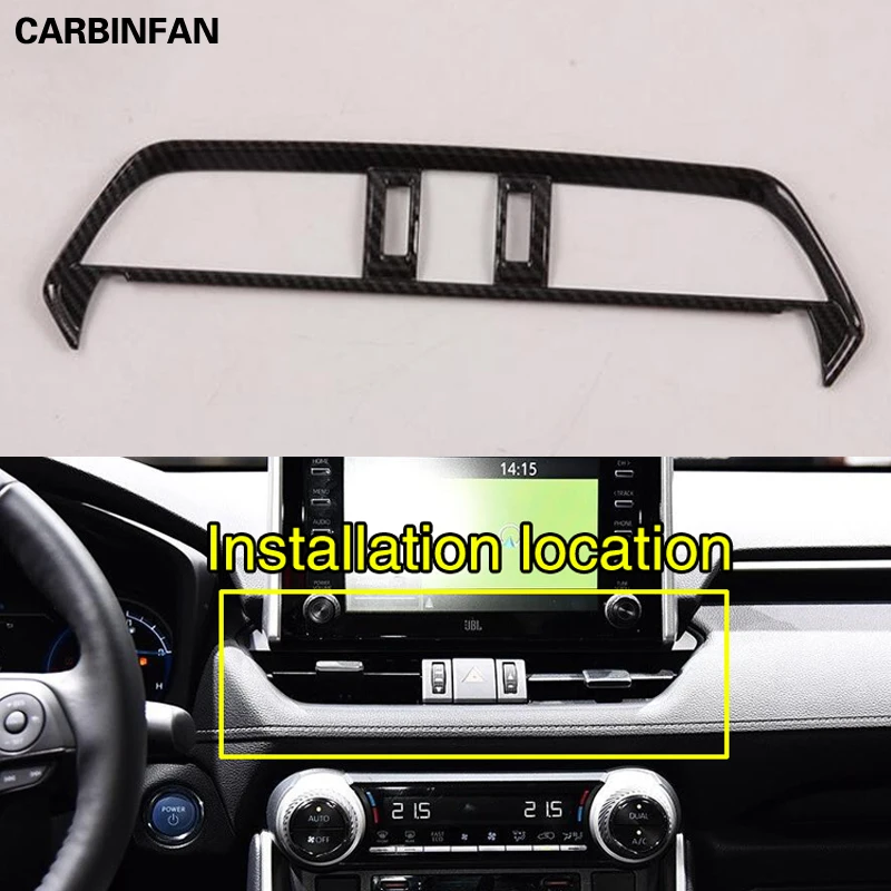 

ABS Interior Central Control Air Conditioning AC Button Frame Cover Trim 1pc For Toyota RAV4 RAV 4 2019 2020
