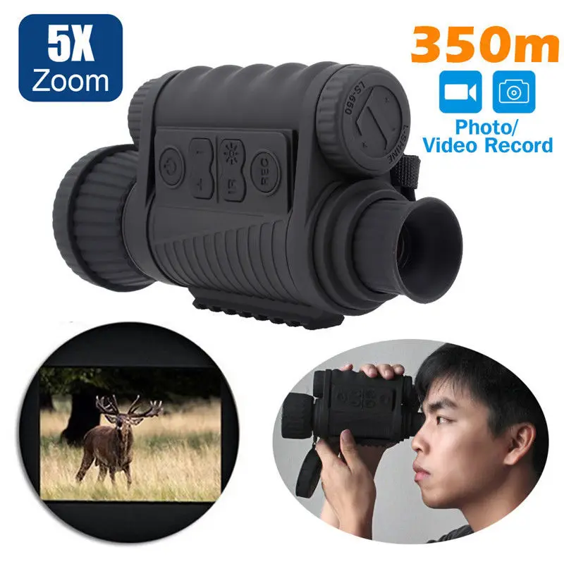 LS-650 6X50 720P 350 м Диапазон Инфракрасный взгляд ночного видения очки монокулярное видео фото рекордер DVR для спорта охоты