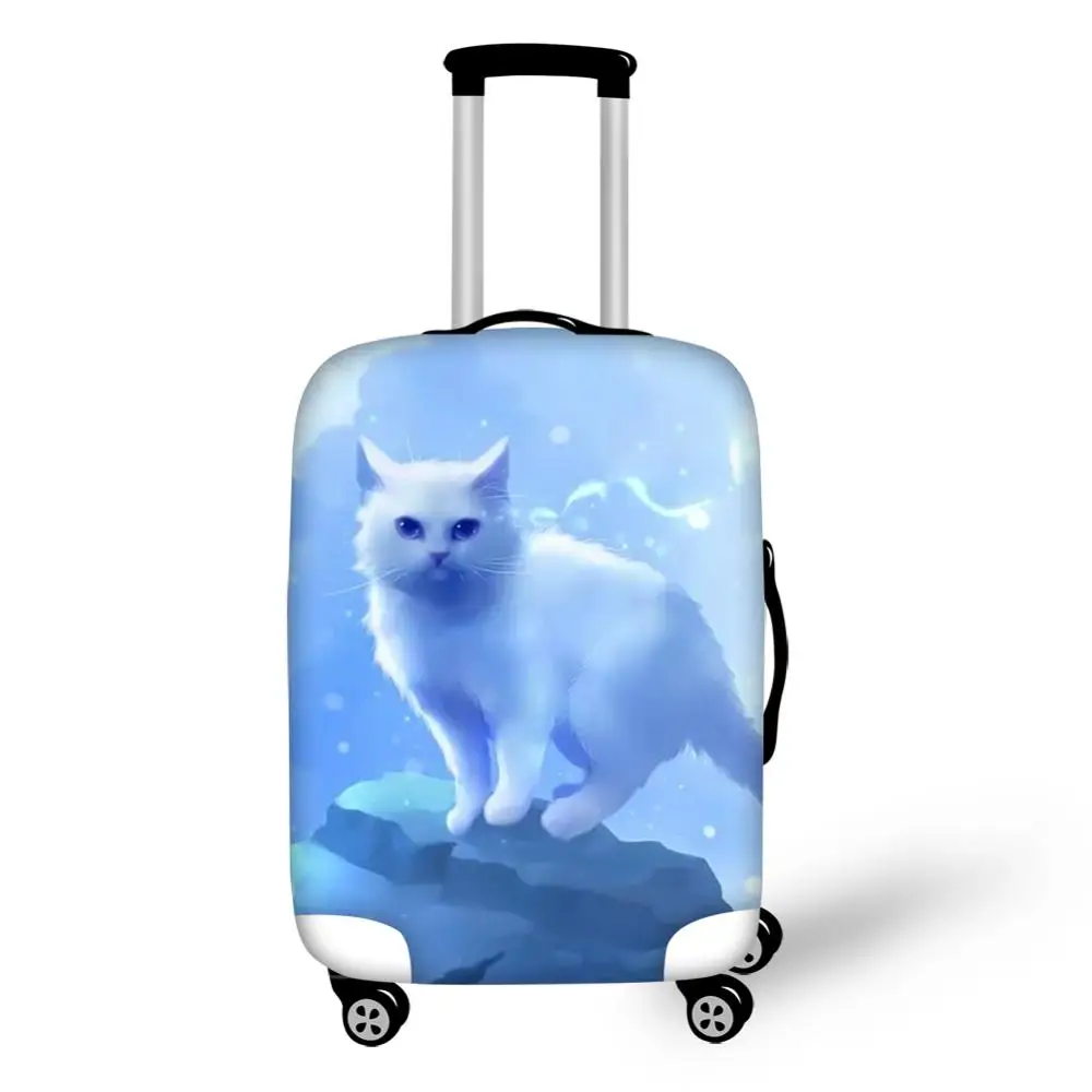 Customize Your Pets Luggage Cover Blue Moon Cat Dustproof Protective Cover Travel Suitcase Dust Covers 18-32 inch Trolley Case