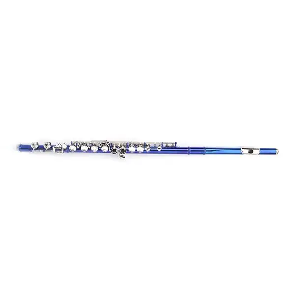 

Cupronickel C 16 Closed Holes Concert Band Flute Blue musical instruments professional flauta transversal school band home
