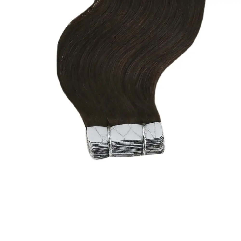 Ugeat лента для наращивания волос объемная волна настоящие человеческие волосы машина Remy 14-24 дюймов Кожа Уток Лента Наращивание волос