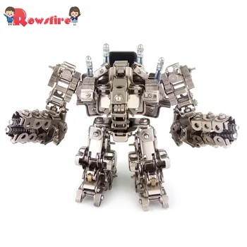 

16cm Height Large Attack Mecha Model Metal DIY Assembly Fighting Robot Toy Mobile Phone Bracket Gift for Men