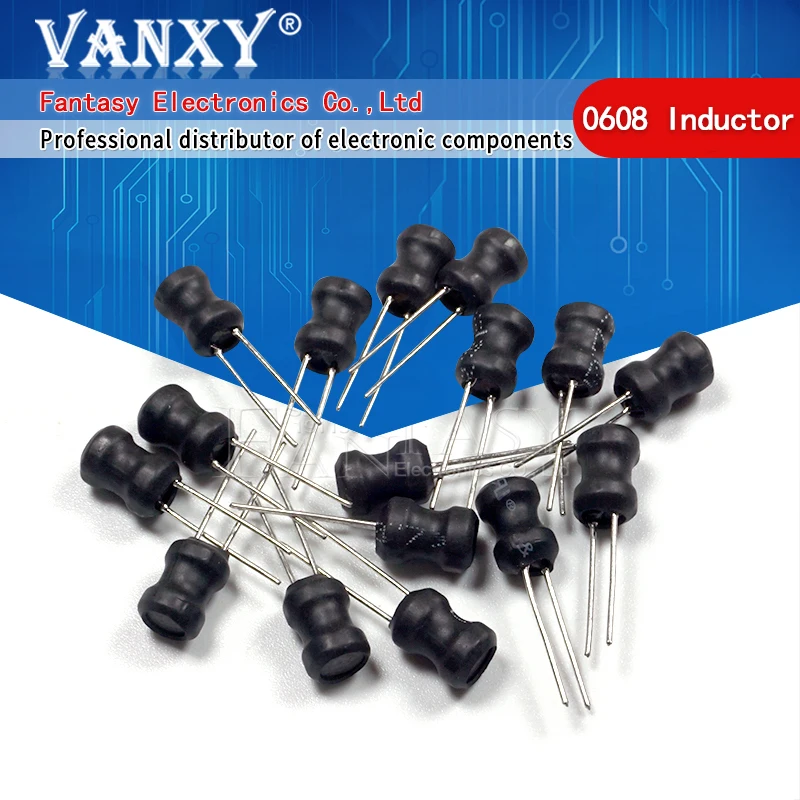 100pcs Unshielded Wirewound DIP power Inductor 0608(6*8mm)150uH 220uH