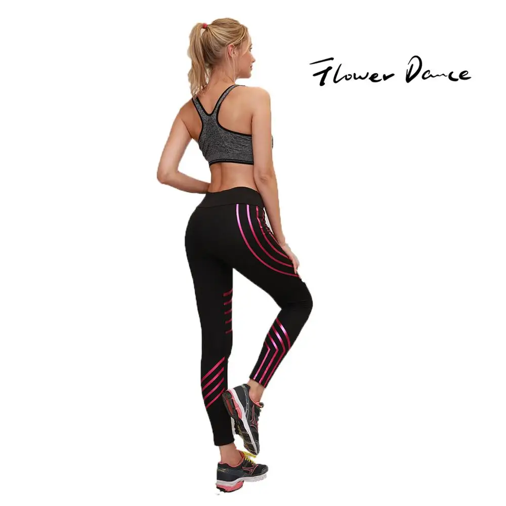 FlowerDance женские колготки для спортзала эластичные леггинсы для спортзала Высокая талия женские спортивные штаны для йоги спортивная одежда