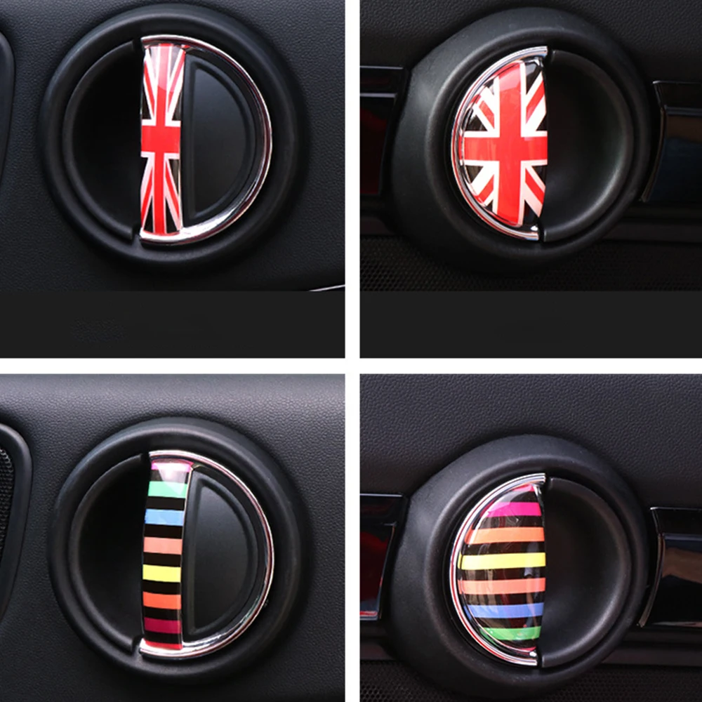 Cristal epóxi porta do carro identificador adesivo, decoração de interiores, decalque para Mini Cooper R56, R55, R60, R61, Countryman F55, F56, F60, 2pcs