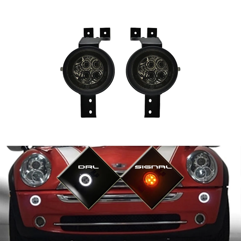 Дымовая тонированная передняя белая DRL Led Halo Янтарный набор указателей поворота