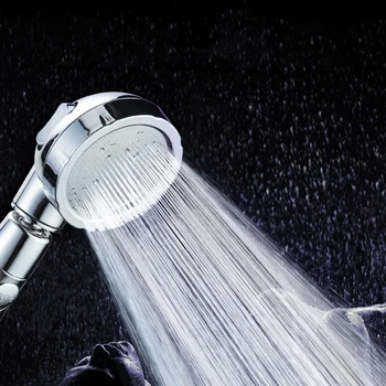 

360 Degrees Rotating Shower Bath Head Adjustable Water Saving 3 Mode Pressure Handheld Shower Head With Water Control Button