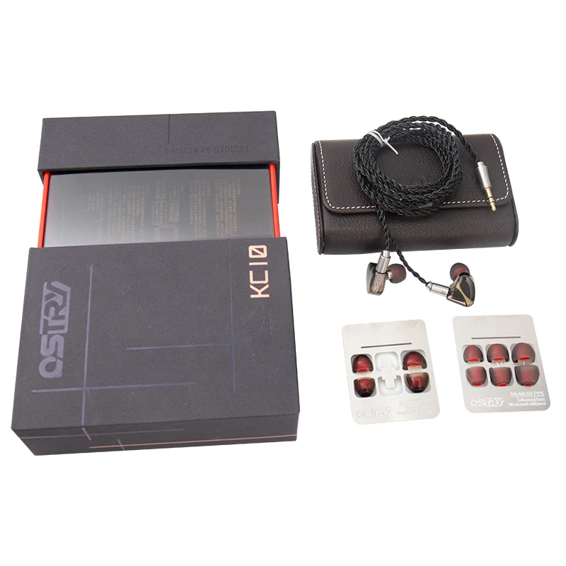 OSTRY KC10 Hi Fi аудио двойные динамические (10 мм + 7 мм) наушники мониторы IEM с 2