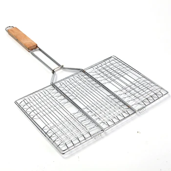 

Outdoor stainless steel barbecue net clip tool accessories BBQ mesh fish barbecue hamburger grill cooking basket meshes