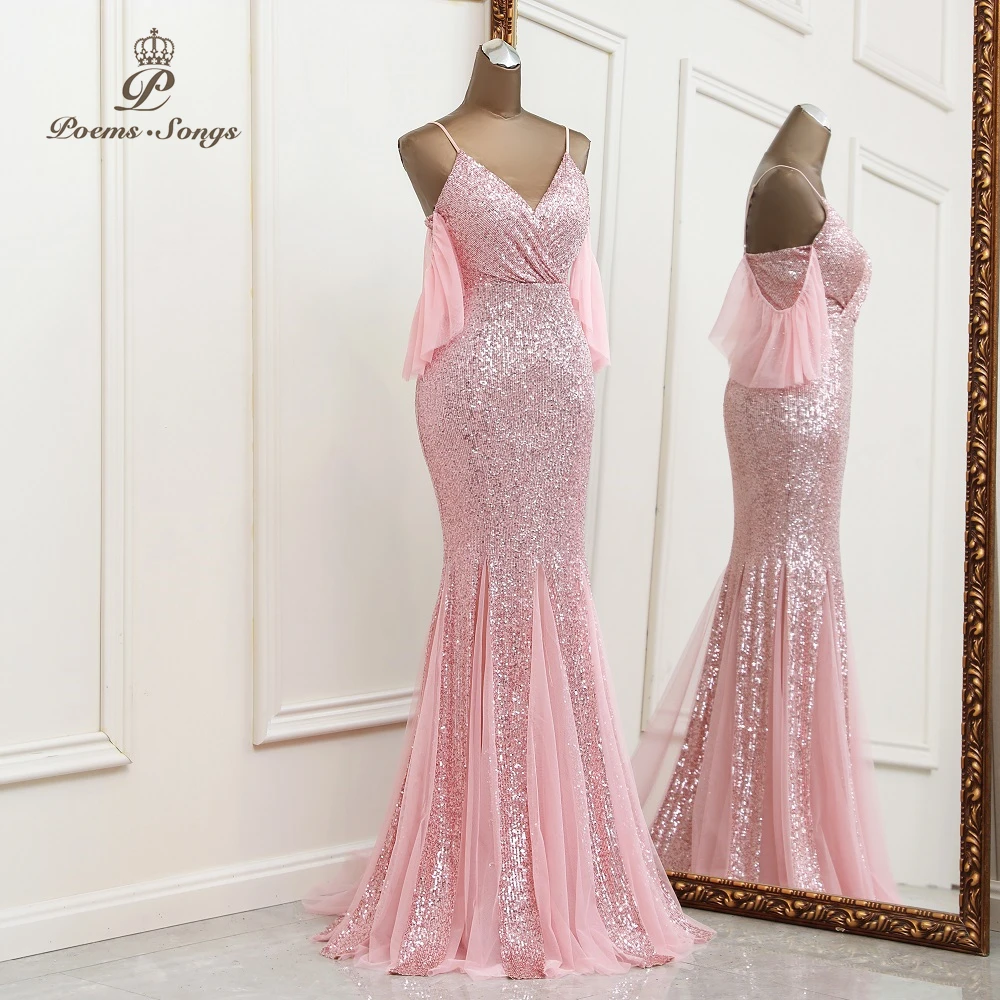 Sexy sleeves evening dress party dress prom dress sparkling dress