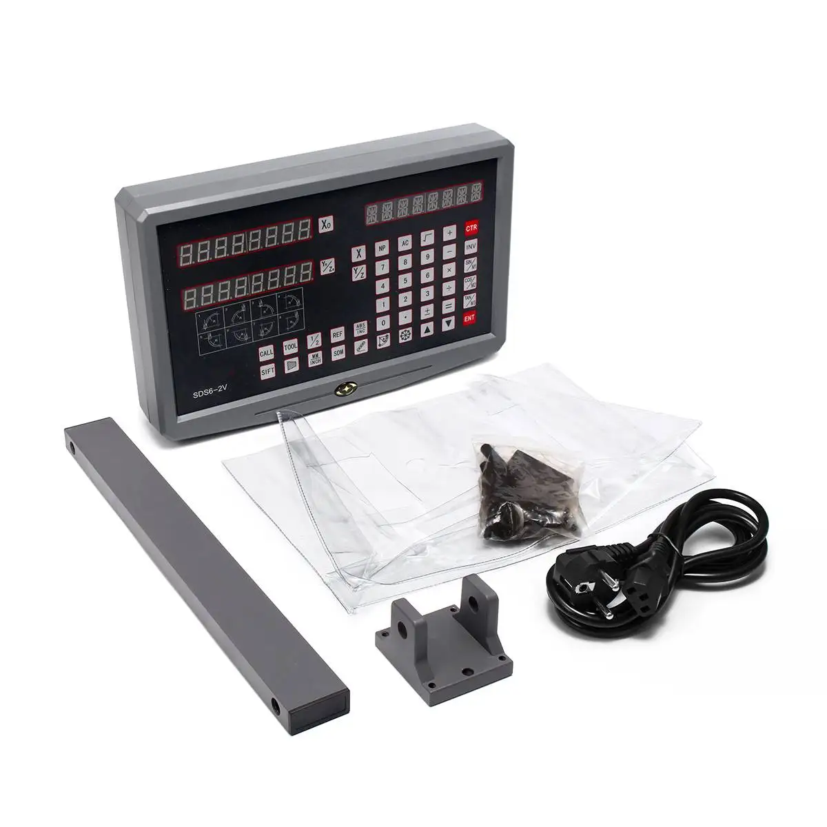 

2Axis Dro Digital Readout Milling Lathe Machines Tool Complete Dro Kit Digital Readout Display With 2PCS SDS6-2V 5U Linear Scale