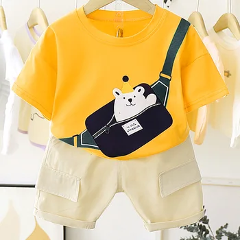 

infant Suits Baby Clothing Set for Boys Girls Cute Summer Clothes Set panda Top+Shorts Kids Clothes