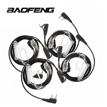 

4pcs Universal Baofeng Walkie Talkie Earpiec Two Way Ham Radio Earwear Unilateral Headphone Earphone K-Plug Wired Headset