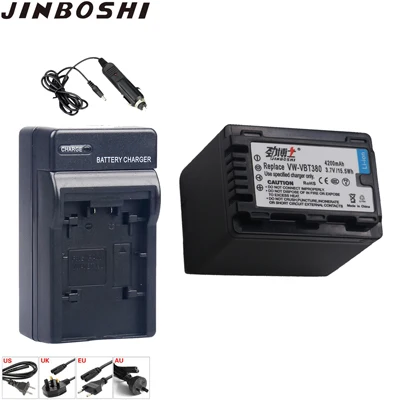 2x VW-VBT380 VW VBT380 VW-VBT190 сменный аккумулятор+ зарядное устройство для Panasonic HC-VXF999, HC-VXF990, HC-VX870, HC-VX989, HC-W570 - Цвет: 1X B and Charger