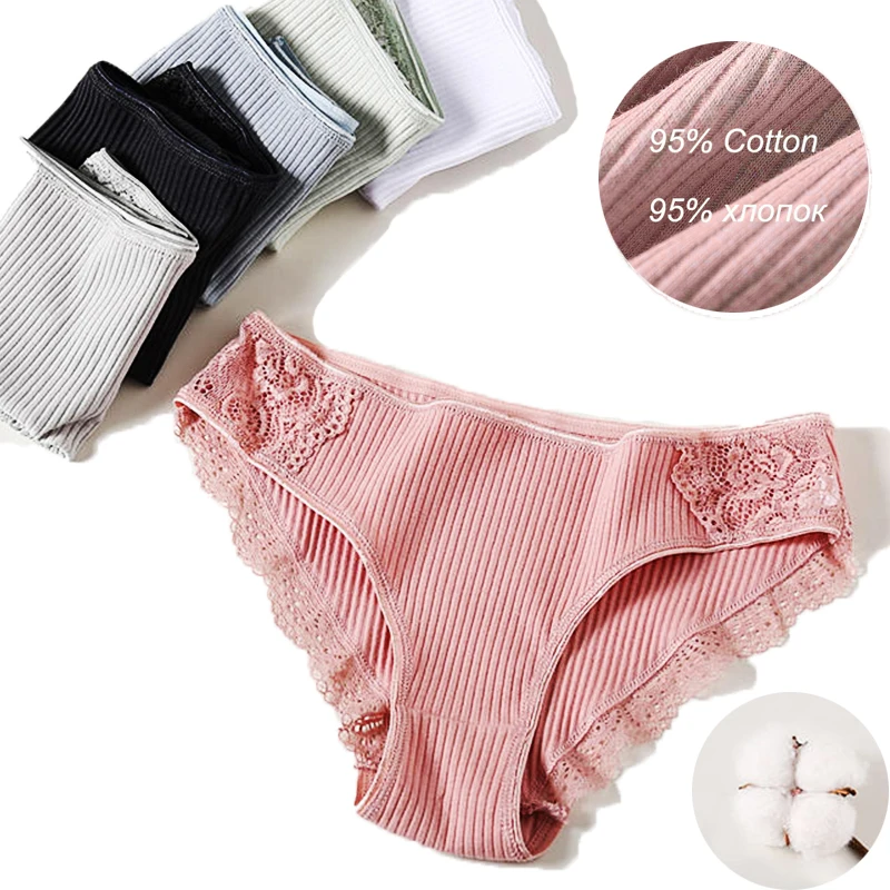 Нижнее белье женские хлопковые трусики кружевные нижнее удобные Цветочные трусы