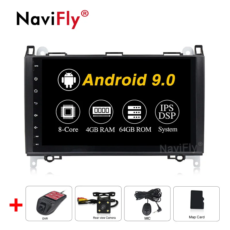 NaviFly android9.0 ips/DSP 9 дюймов экран DAB+ Автомобильный Mtleimedia плеер для Mercedes/Benz/Sprinter/B200/b-класс/W245/B170/W169 - Цвет: PX5