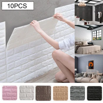 

Decoration 3D Brick Wall Panels Peel and Stick Adhesive wallpapers for Living Room Bedroom Background Kitchen Decoration